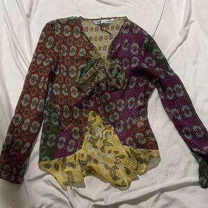 Zara Multicolor Patterned Women's Top